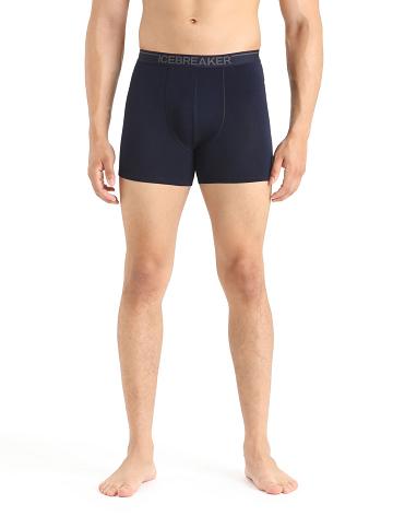 Men's Icebreaker Merino Anatomica Boxers Underwear Midnight Navy | CA 1632CTVE